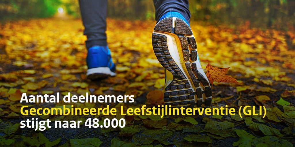 loopschoenen met tekst "aantal deelnemers GLI stijgt naar 48.000"